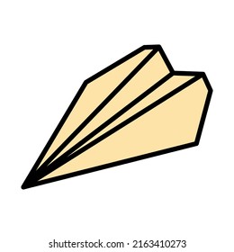 Paper Plane Icon. Editable Bold Outline With Color Fill Design. Vector Illustration.