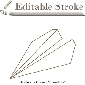 Paper Plane Icon. Editable Stroke Simple Design. Vector Illustration.