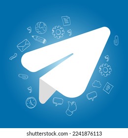 Paper plane icon of email sending vector illustration fly letter