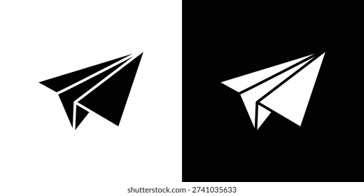 Paper plane icon fill vectors set for ui.