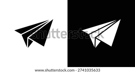 Paper plane icon fill vectors set for ui.