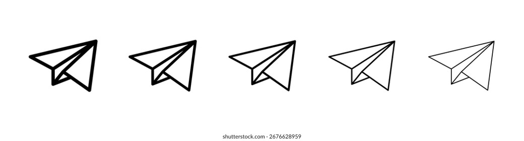 Paper plane icon filled flat sign concept for web design.