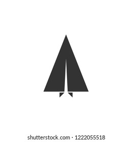 Paper plane. Icon Flat