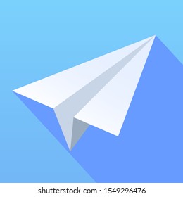 Paper plane icon. Flat art symbol. Vector illustration.