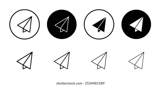 Paper plane icon Flat fill set collection