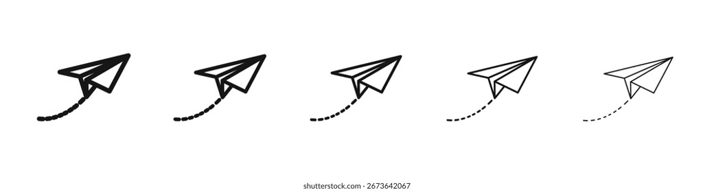 Ícone de plano de papel logotipo de conjunto de ilustração plana