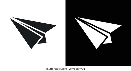 Paper plane icon flat line symbol set.