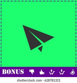 Paper plane icon flat. Simple vector symbol and bonus icon