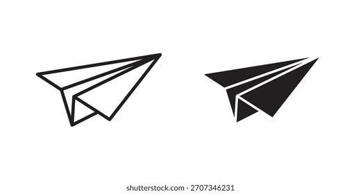 Ícone de plano de papel. estilo plano e traçado Coleção. símbolo simples