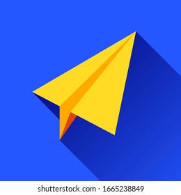 Paper plane icon in flat style. Airplane symbol. Vector object for you project