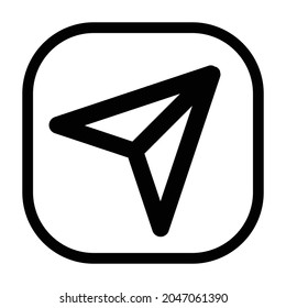 paper plane Icon. Flat style rounded rectangle isolated on white background. Vector illustration