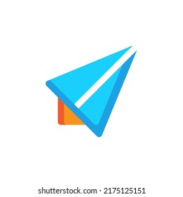 Papier-Flugzeug Symbol flach Design. Papierebene Symbol, Vektorgrafik. einzeln auf weißem Hintergrund