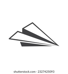 paper plane icon of glyph style design vector template