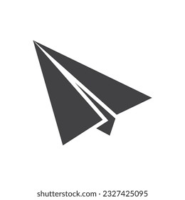 paper plane icon of glyph style design vector template