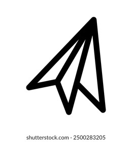 Paper plane icon illustrated on background