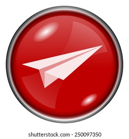 Paper plane icon. Internet button on white background. 