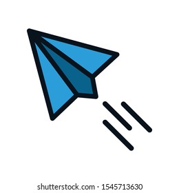 paper plane icon isolated on white background from web design collection. 