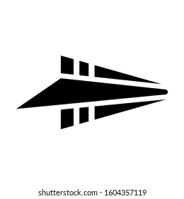 paper plane icon isolated sign symbol vector illustration - Collection of high quality black style vector icons
