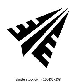 paper plane icon isolated sign symbol vector illustration - Collection of high quality black style vector icons
