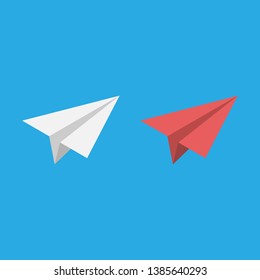 Paper plane icon isometric style