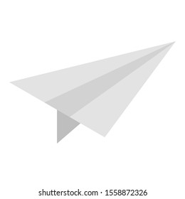 Paper plane icon. Isometric of paper plane vector icon for web design isolated on white background