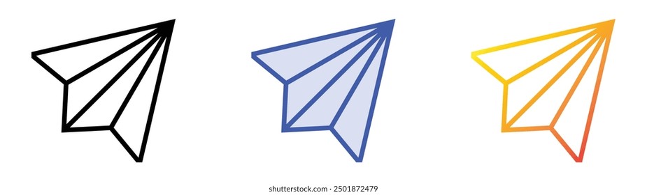 Papierebenensymbol. Lineares, blaues Füllungs- und Farbverlauf-Design einzeln auf weißem Hintergrund
