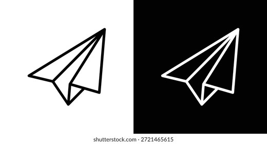 Paper plane icon logo concept in strokes