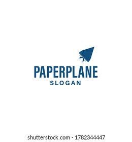 Paper and Plane icon Logo design illustration vector in blue color