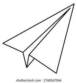 Papierflieger-Symbol, modernes Design einzeln auf weißem Hintergrund