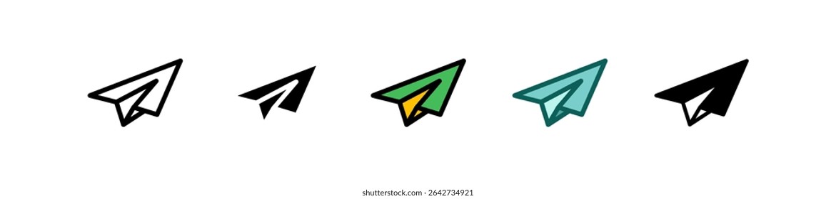 Paper Plane Icon Multiple Vector Illustration