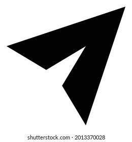 Paper plane icon on the white background.