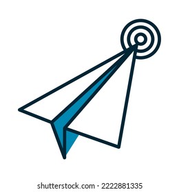 icono del plano de papel sobre fondo blanco