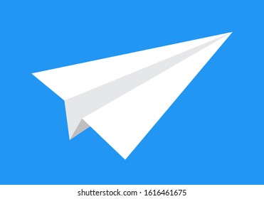 Paper plane icon. Origani airplane. Vector illustration. 