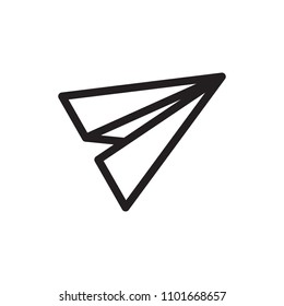 Paper plane icon, other icon. Outline bold, thick line style, 4px strokes rounder edges. Vector illustration