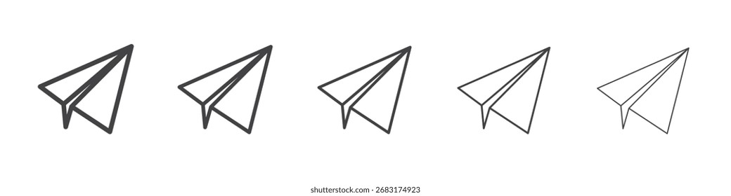 Símbolo de vetor de ilustração de contorno do ícone de plano de papel