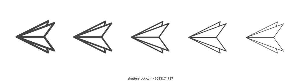 Símbolo de vetor de ilustração de contorno do ícone de plano de papel