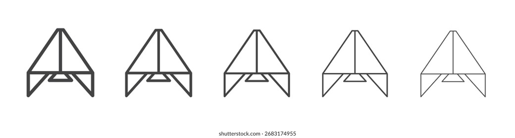 Símbolo de vetor de ilustração de contorno do ícone de plano de papel