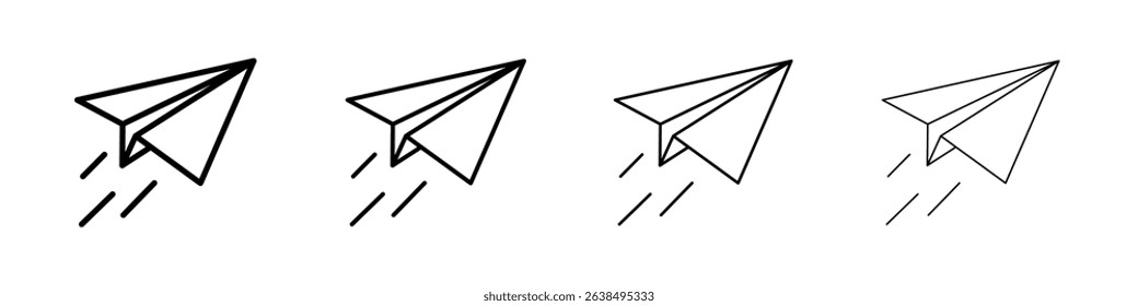 Paper plane icon Outline sign symbol set