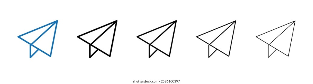Paper plane icon Outline vector logo for web ui