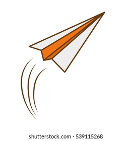 paper plane icon over white background. colorful design. vector illustration