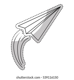 paper plane icon over white background. vector illustration