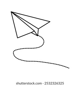 Paper Plane Icon Perfect for Messaging and Communication, Vector Line Icons on white background.