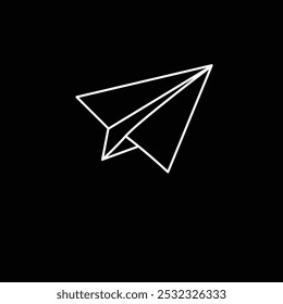 Paper Plane Icon Perfect for Messaging and Communication, Vector Line Icons on white background.