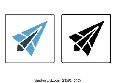 Paper Plane Icon. Icon related to Communication. Suitable for web site design, app, user interfaces. Solid icon style. Simple vector design editable