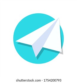 Paper Plane Icon Round Background