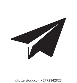 Paper Plane Icon - Send Message Silhouette and Origami Airplane Vector Illustration
