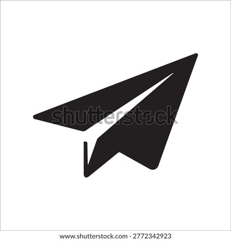 Paper Plane Icon - Send Message Silhouette and Origami Airplane Vector Illustration
