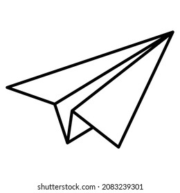 paper plane icon, sending message sign, direct message button, airplane on the sky