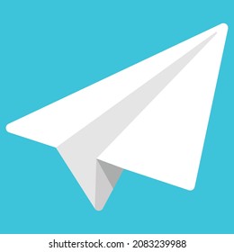 paper plane icon, sending message sign, direct message button, airplane on the sky