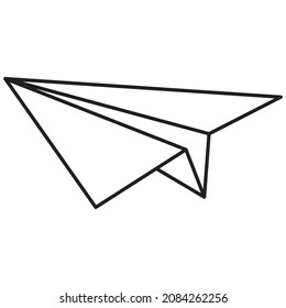 paper plane icon, sending message sign, direct message button, airplane on the sky